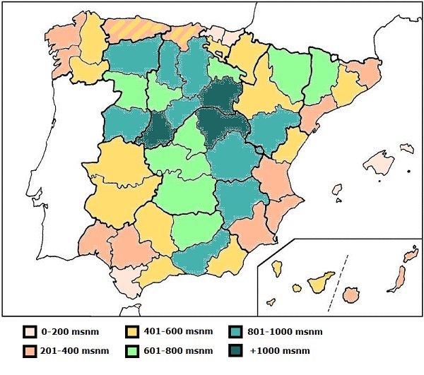 provincias con mayor altitud de España